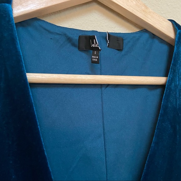 🆕 Teal Blue Longsleeve Velvet Wrap Maxi Dress 🌿 - Picture 11 of 12